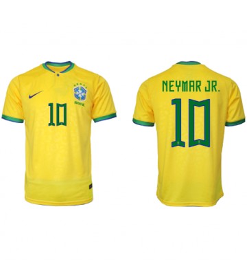 Brasilien Neymar Jr #10 Hemmatröja VM 2022 Korta ärmar